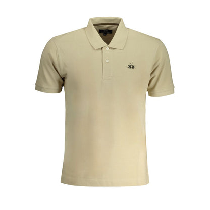 La Martina Beige Cotton Polo Shirt La Martina