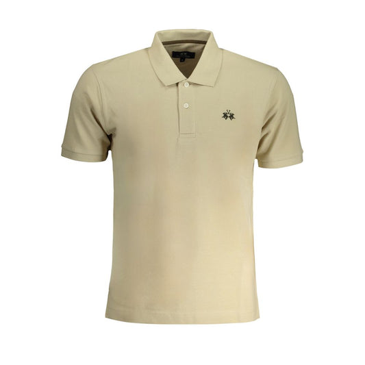 La Martina Beige Cotton Polo Shirt La Martina