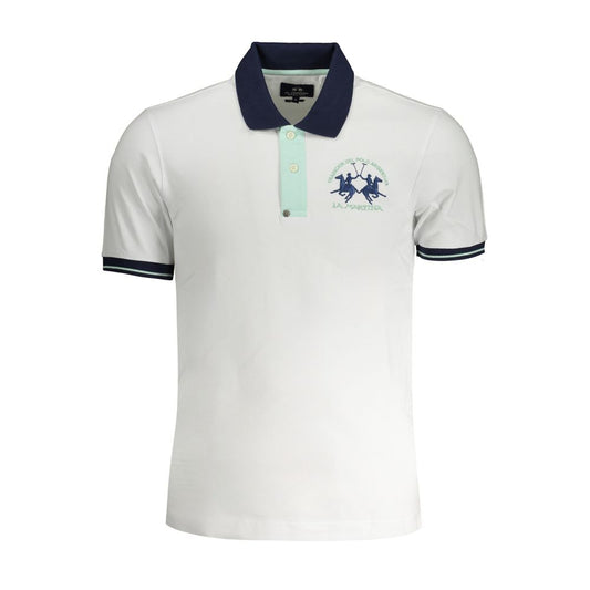 La Martina White Cotton Polo Shirt La Martina