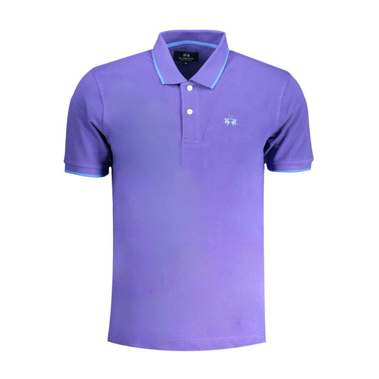 La Martina Purple Cotton Polo Shirt La Martina