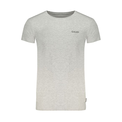 Gaudi Gray Cotton T-Shirt Gaudi