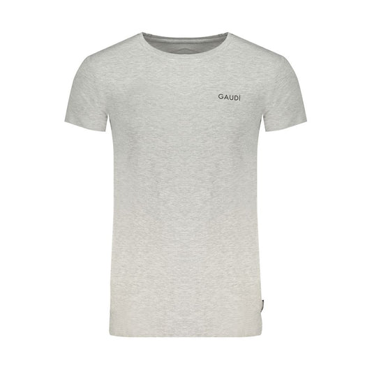 Gaudi Gray Cotton T-Shirt Gaudi