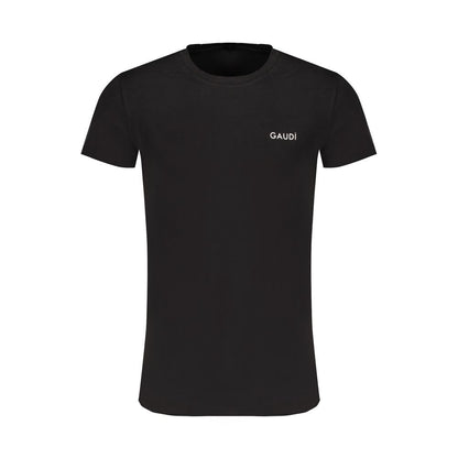 Gaudi Black Cotton T-Shirt Gaudi