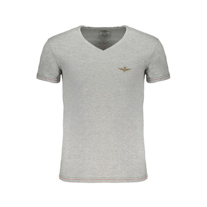 Aeronautica Militare Gray Cotton T-Shirt Aeronautica Militare