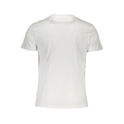 La Martina Elegant White Crew Neck Tee with Signature Print La Martina