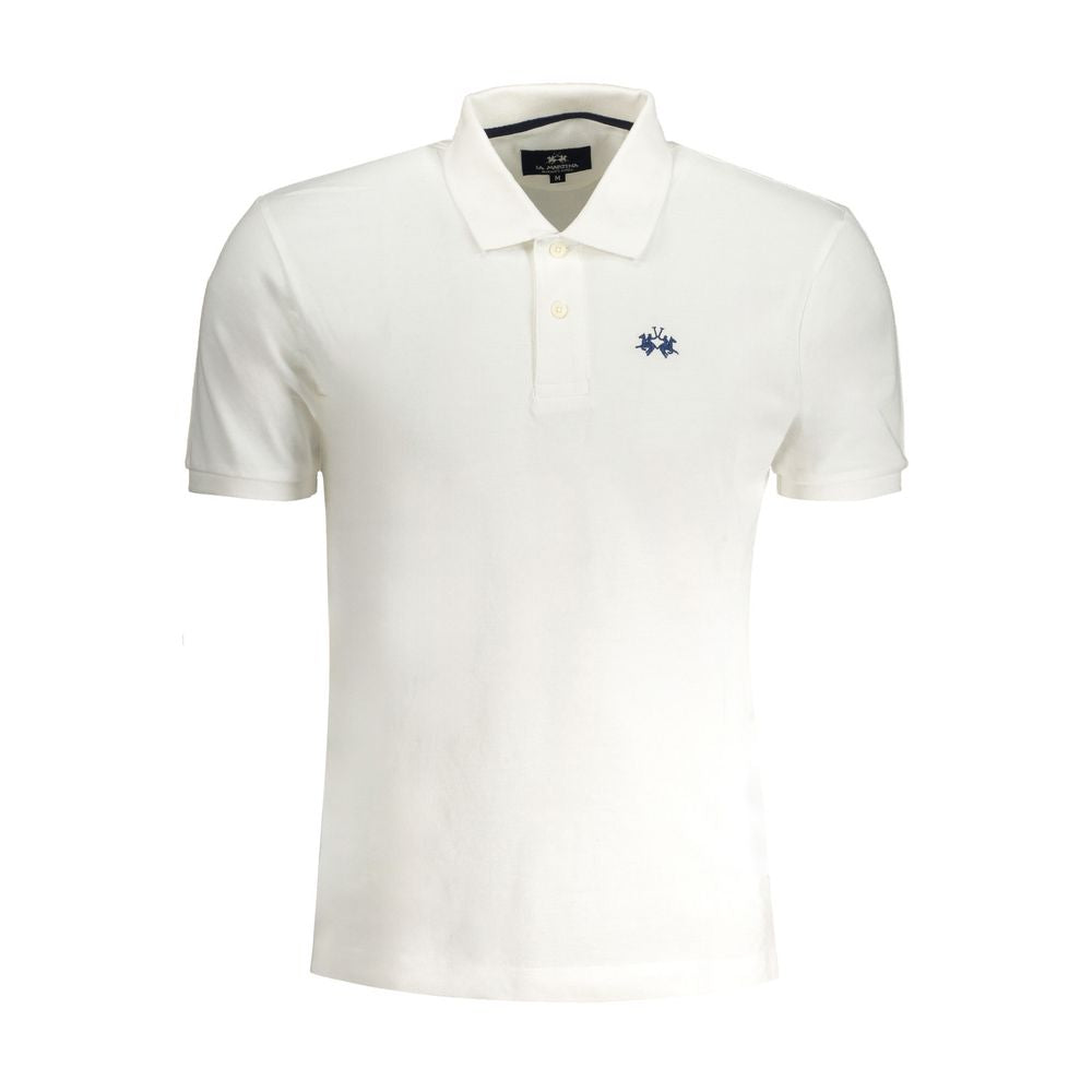 La Martina White Cotton Polo Shirt La Martina