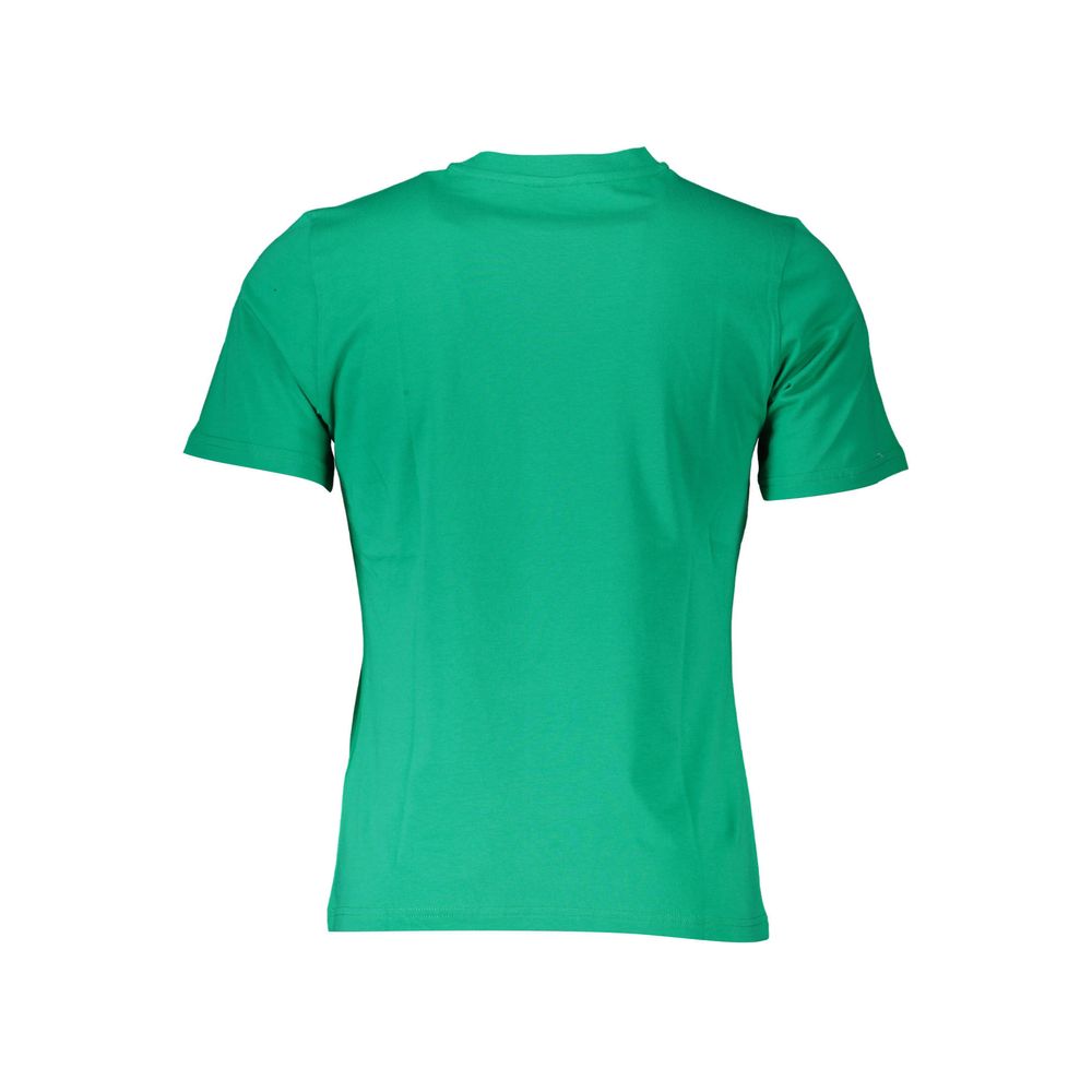 North Sails Green Cotton Logo Tee with Round Neck North Sails