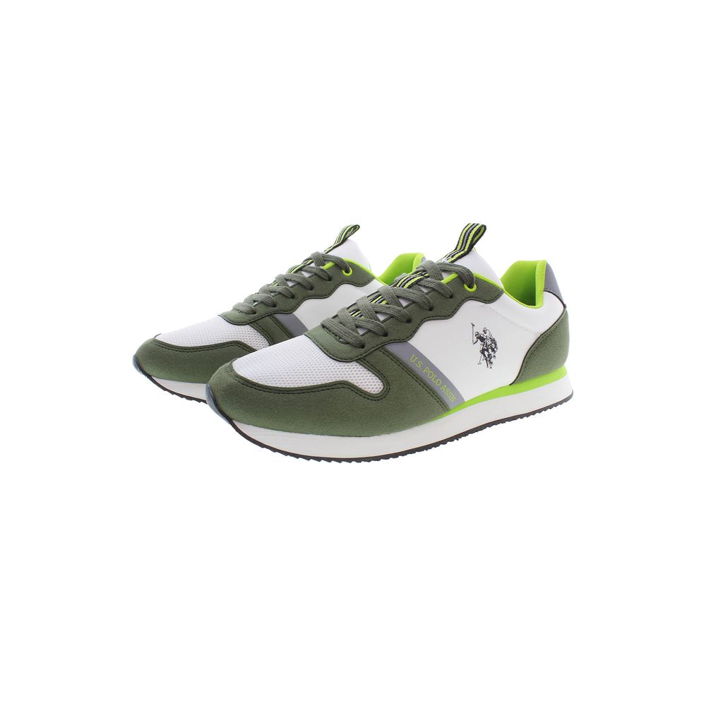 U.S. POLO ASSN. Green Lace-Up Sneakers with Contrasting Details U.S. POLO ASSN.