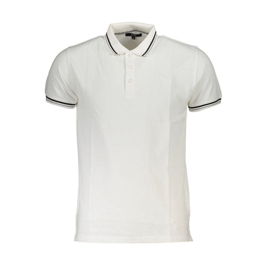 Cavalli Class White Cotton Polo Shirt Cavalli Class