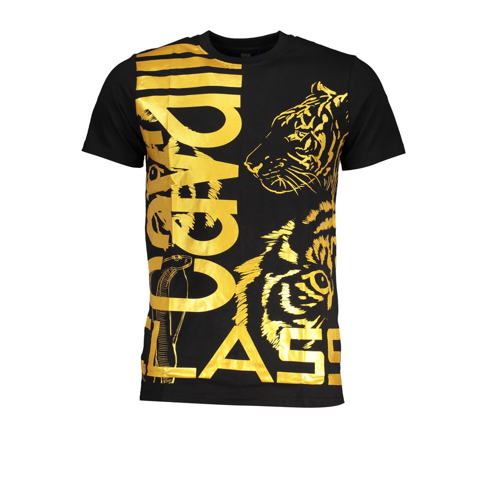 Cavalli Class Black Cotton T-Shirt Cavalli Class