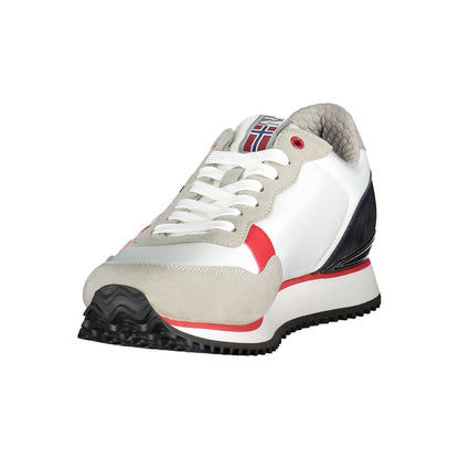 Napapijri Chic White Lace-Up Sneakers with Logo Detail Napapijri