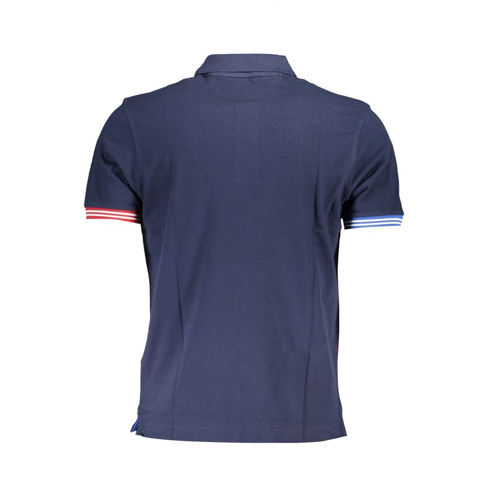 La Martina Elegant Blue Contrast Detail Polo Shirt La Martina