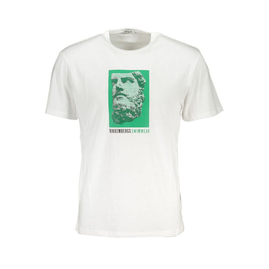 Bikkembergs White Cotton T-Shirt Bikkembergs