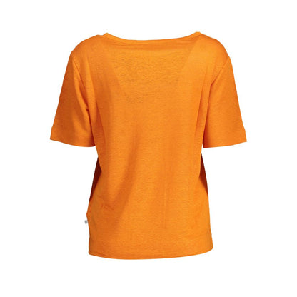 Gant Elegant Linen Tee with Wide Neckline Gant