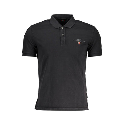 Napapijri Elegant Black Embroidered Polo Napapijri