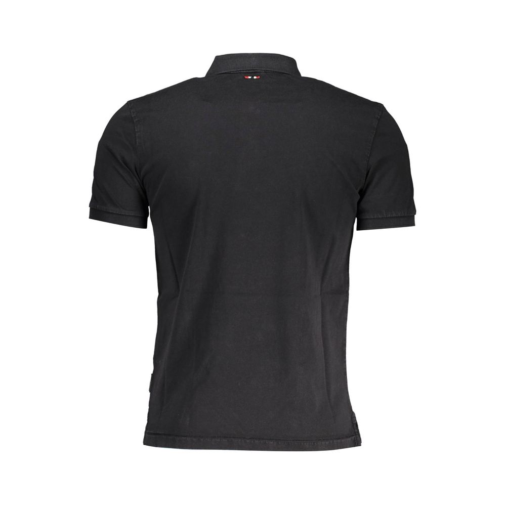 Napapijri Elegant Black Embroidered Polo Napapijri