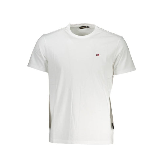 Napapijri Elegant Embroidered White Tee for Men Napapijri