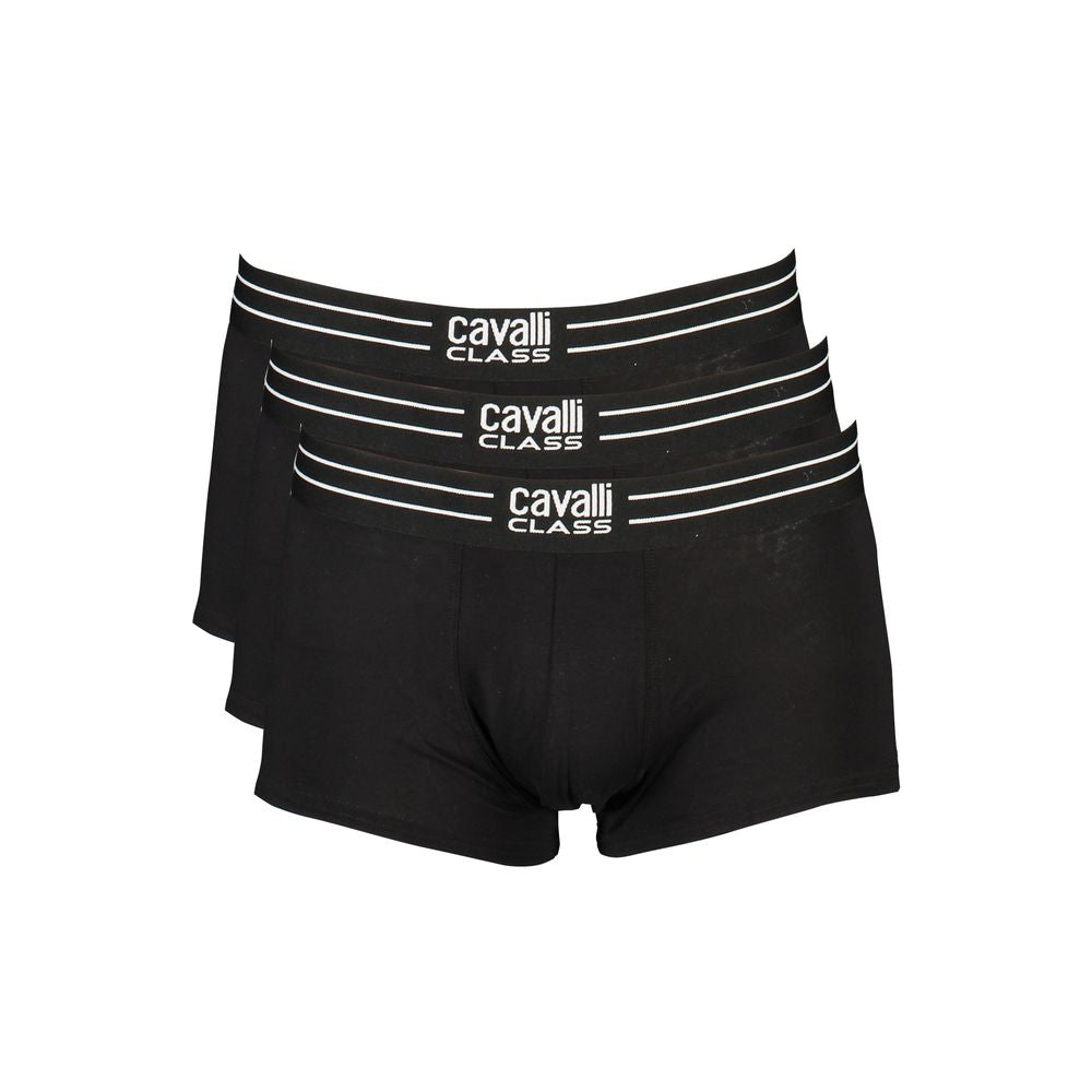 Cavalli Class Black Cotton Underwear Cavalli Class