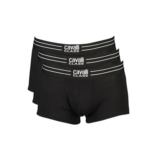 Cavalli Class Black Cotton Underwear Cavalli Class