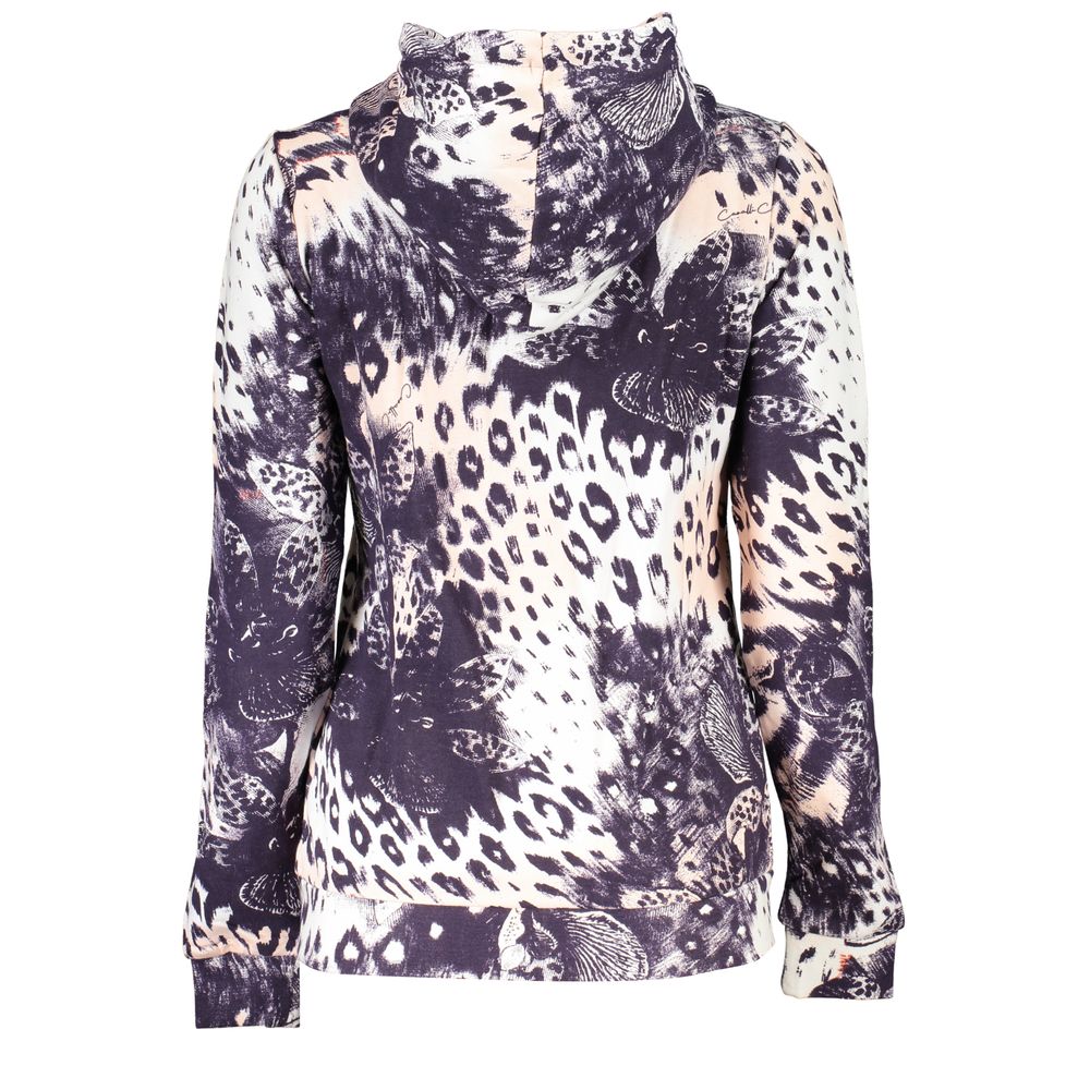 Cavalli Class Chic Pink Hooded Sweatshirt with Contrast Details Cavalli Class