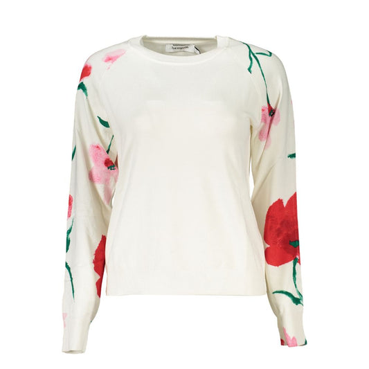 Desigual Elegant Crew Neck Sweater with Contrast Details Desigual