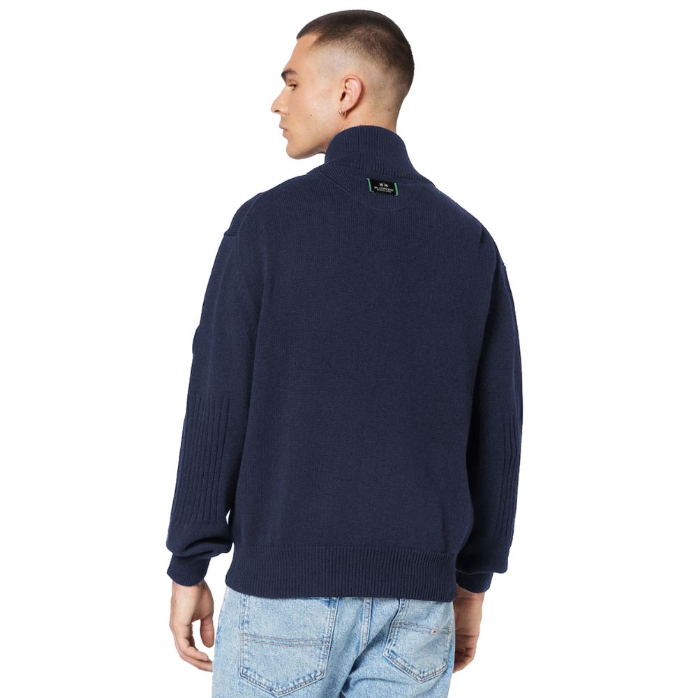 La Martina Blue Cotton Sweater La Martina