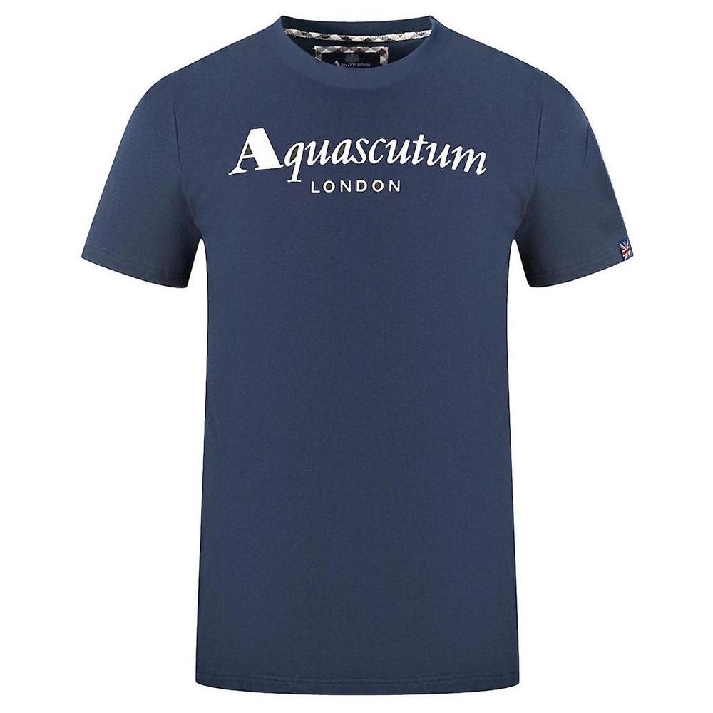 Aquascutum Elegant Cotton Tee with Iconic Flag Detail Aquascutum