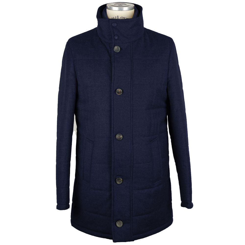 Made in Italy Elegant Wool-Cashmere Dark Blue Coat Jacket Made in Italy