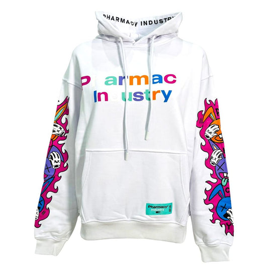 Pharmacy Industry Chic Cotton Hoodie with Graphic Sleeve Prints Pharmacy Industry