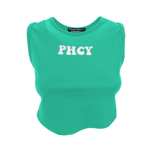 Pharmacy Industry Sleeveless Lycra Logo Print Top – Emerald Green Pharmacy Industry