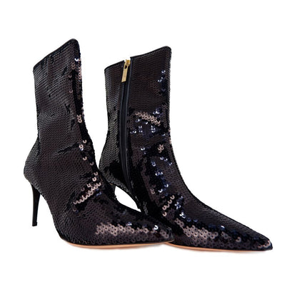 Elisabetta Franchi Sequined Elegance Ankle Boots Elisabetta Franchi