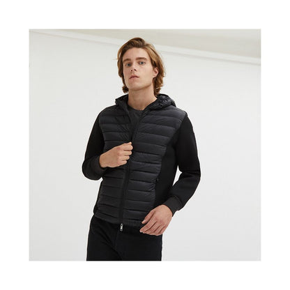 Centogrammi Sleek Black Nylon Down Jacket Centogrammi