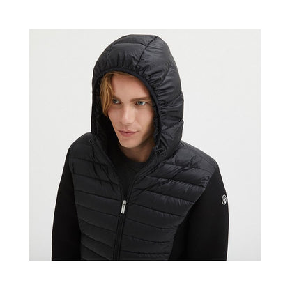 Centogrammi Sleek Black Nylon Down Jacket Centogrammi