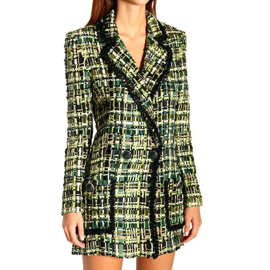 Elisabetta Franchi Elegant Forest Green Buttoned Jacket Elisabetta Franchi