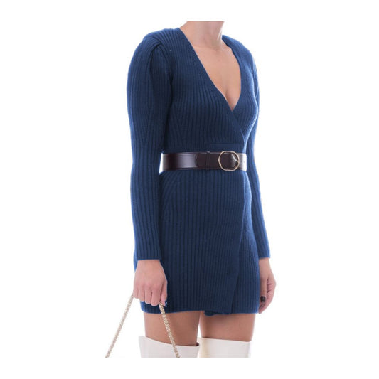 Elisabetta Franchi Elegant Long-Sleeved Knit Dress with Belt Elisabetta Franchi