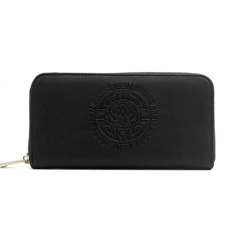 Plein Sport Sleek Black Zip Wallet with Logo Plein Sport