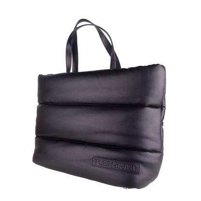 Plein Sport Elegant Black Padded Eco-Leather Shopper Plein Sport