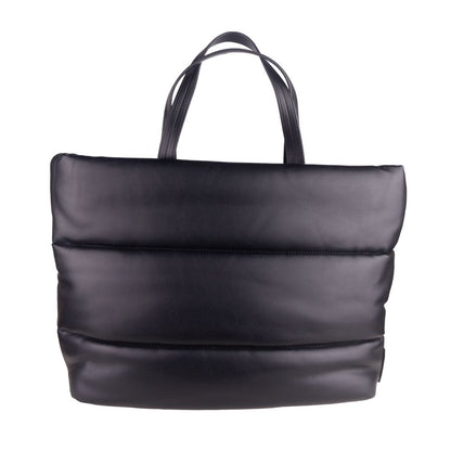 Plein Sport Elegant Black Padded Eco-Leather Shopper Plein Sport