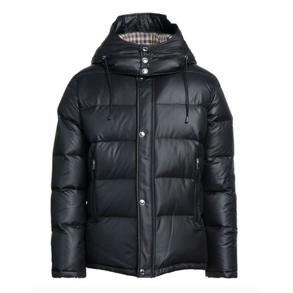 Aquascutum Elegant Black Padded Jacket with Removable Hood Aquascutum