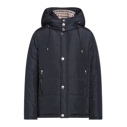 Elegant Blue Aquascutum Jacket with Removable Hood Aquascutum