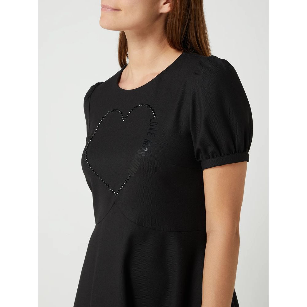 Love Moschino Elegant Black Rhinestone Detail Dress Love Moschino