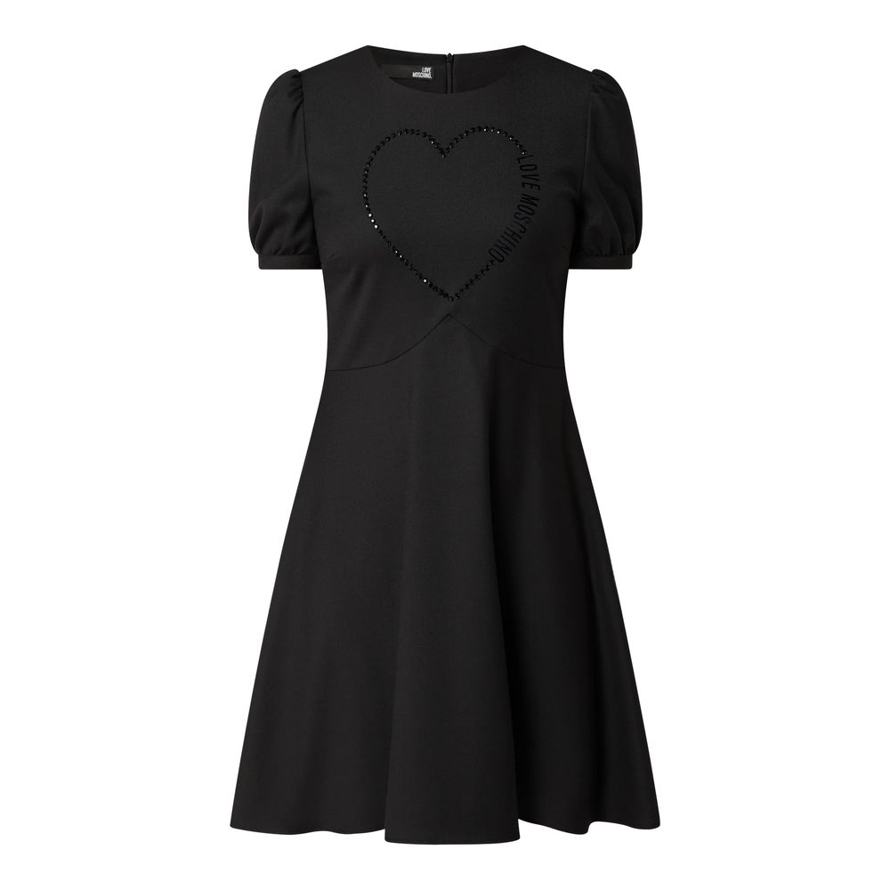 Love Moschino Elegant Black Rhinestone Detail Dress Love Moschino