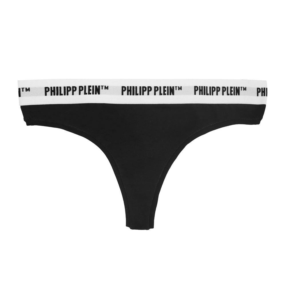 Philipp Plein Chic Black Logo Elastic Thongs Twin-Pack Philipp Plein