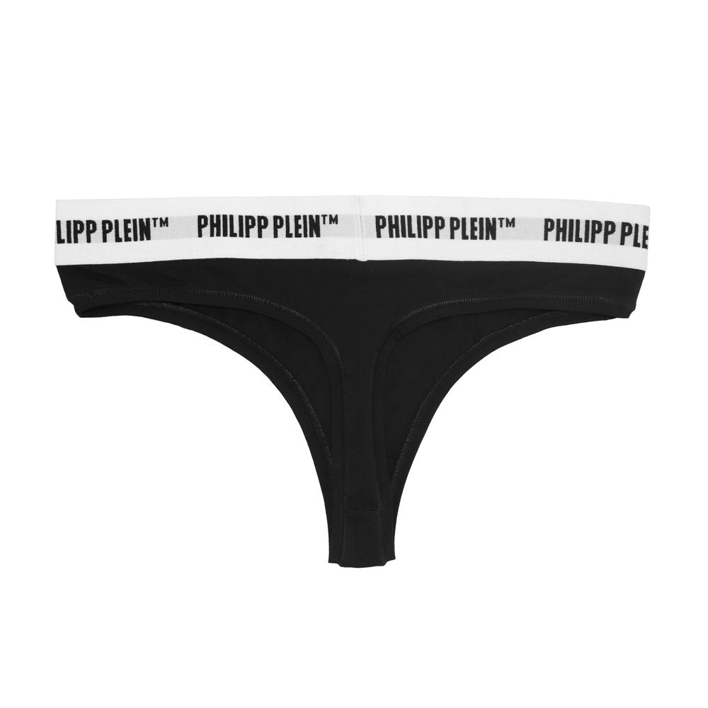 Philipp Plein Chic Black Logo Elastic Thongs Twin-Pack Philipp Plein