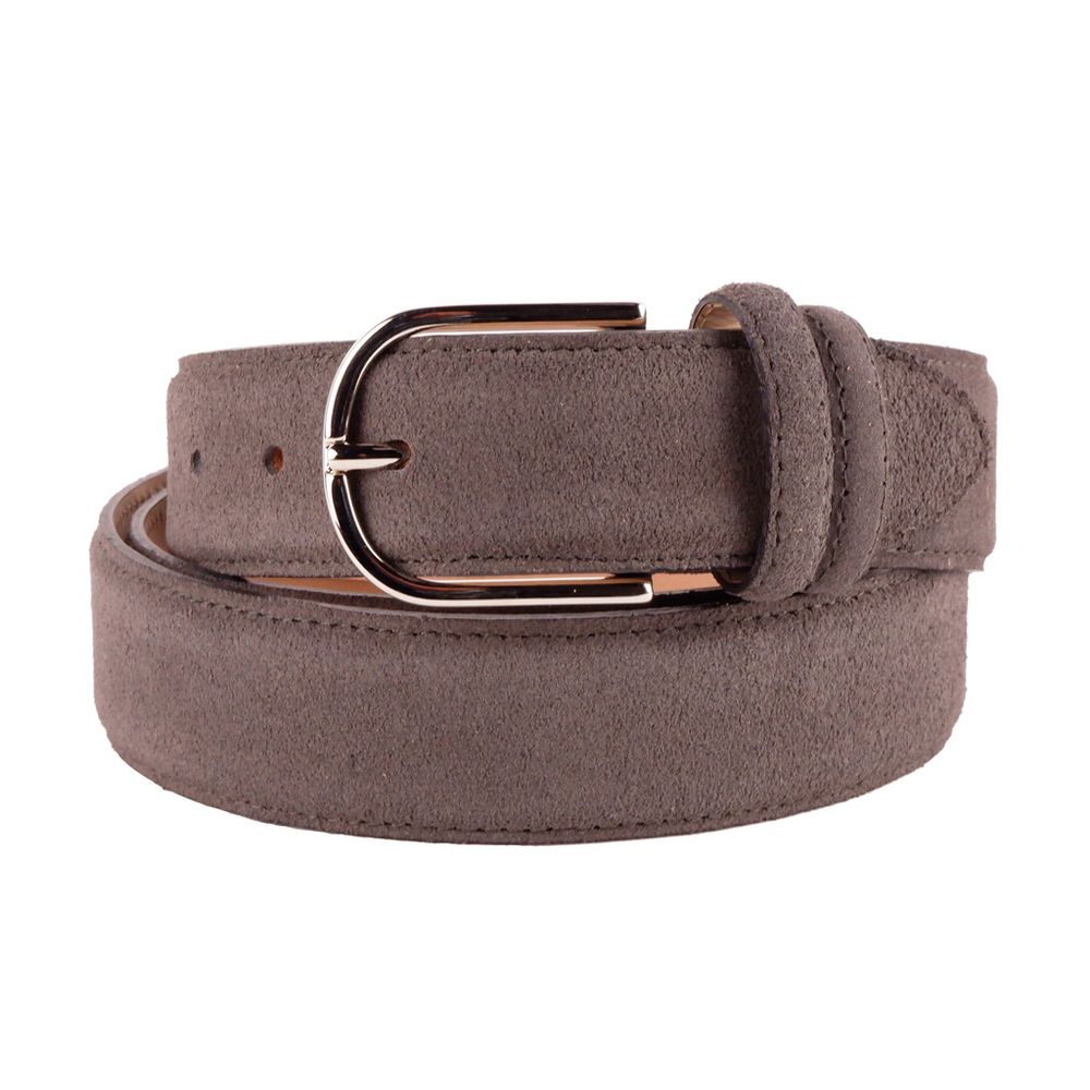 Made in Italy Elegant Quad of Suede Calfskin Belts Made in Italy