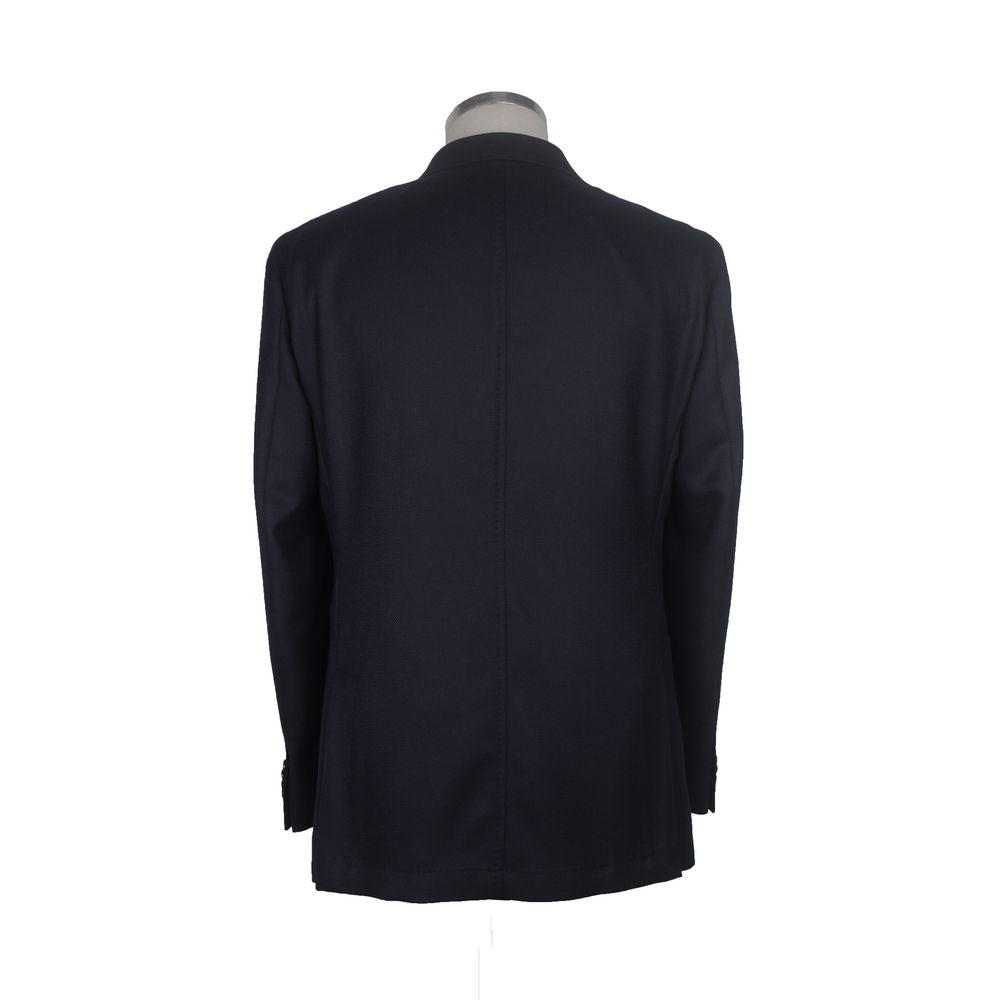 Made in Italy Elegant Dark Blue Italian Wool Jacket Made in Italy