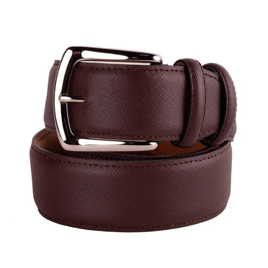 Made in Italy Elegant Saffiano Calfskin Leather Belt Made in Italy