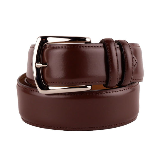 Made in Italy Elegant Smooth Brown Calfskin Belt Made in Italy