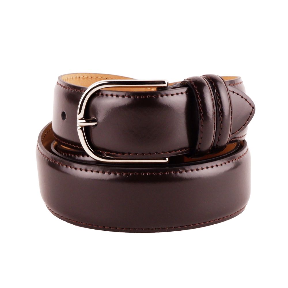 Made in Italy Elegant Smooth Brown Calfskin Belt Made in Italy