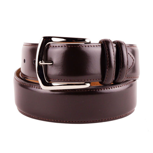 Made in Italy Elegant Smooth Brown Calfskin Men's Belt Made in Italy